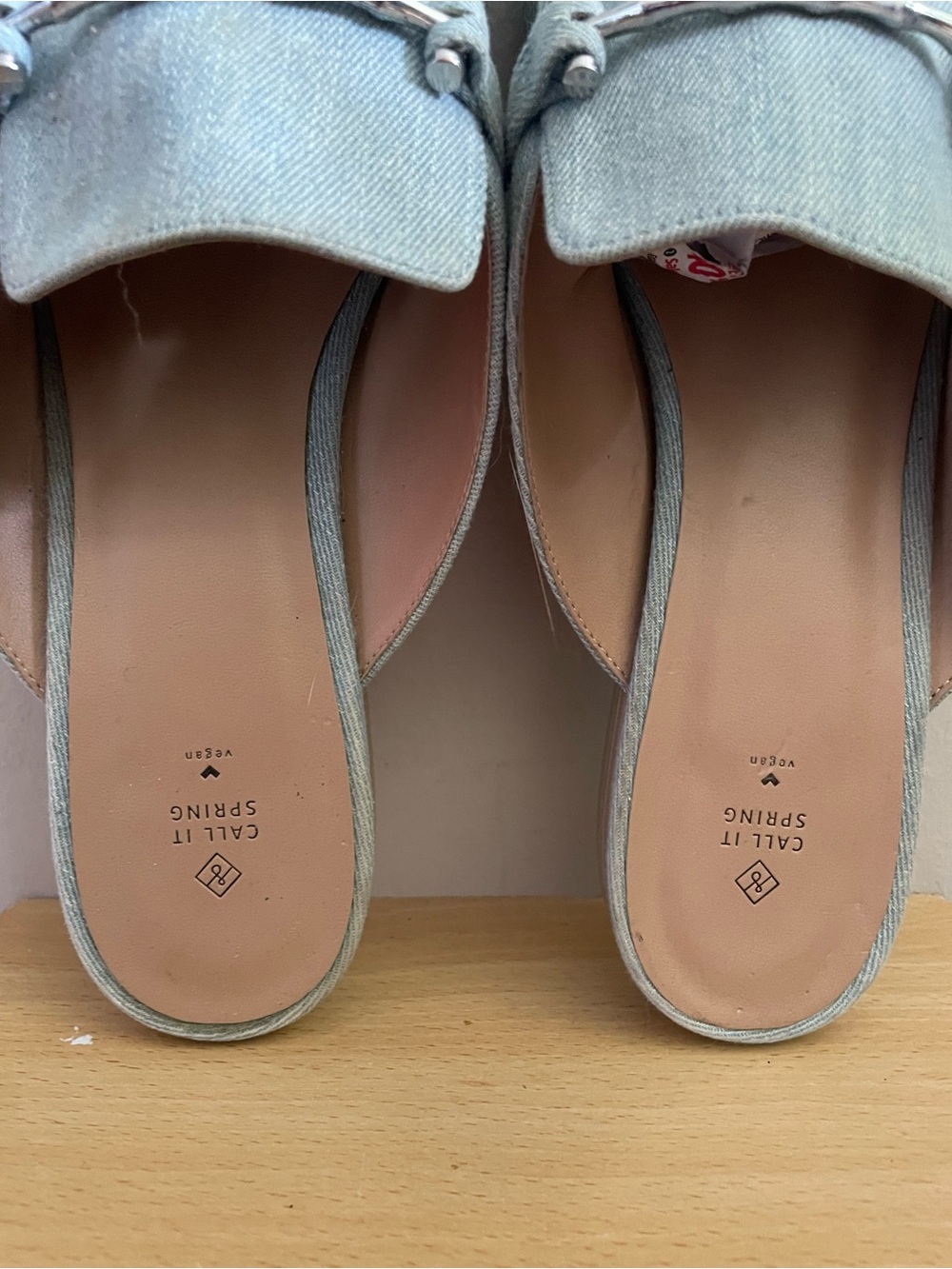 Call It Spring Pale Blue Denim Slip-on Mules – Size 10 *Flaw - Picture 13 of 15